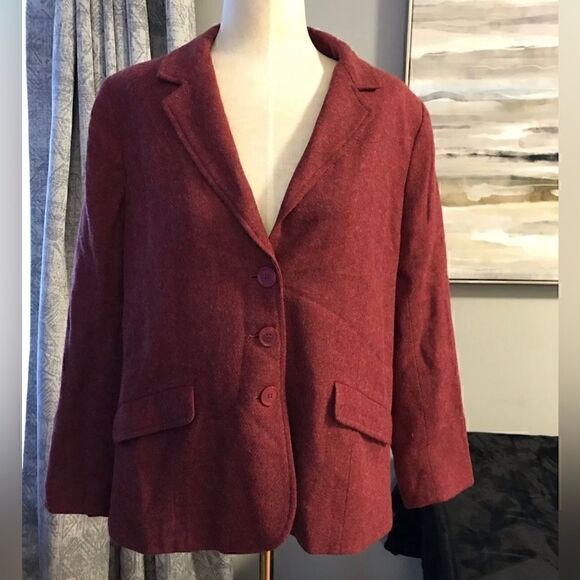 APPLESEED’S Red Wool Button Blazer Coat Jacket - 14 - New without tags - Picture 8 of 12